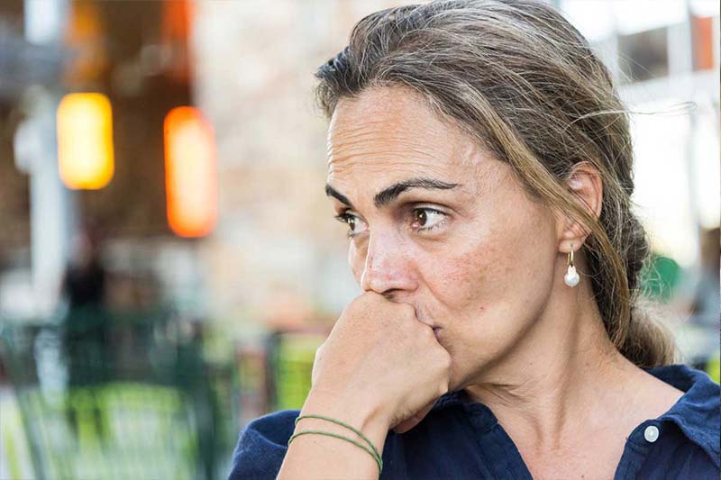 Woman Concerned about family