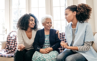 mother daughter caregiver and health care professional