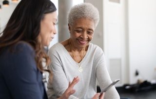 daughter talking to mother about the cdpap program benefits